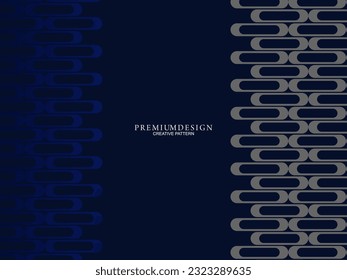 Diseño de fondo premium con patrón diagonal de banda azul oscuro. Plantilla horizontal vectorial para banner de negocios lux digital, invitación formal contemporánea, vale de lujo, prestigioso certificado de regalo