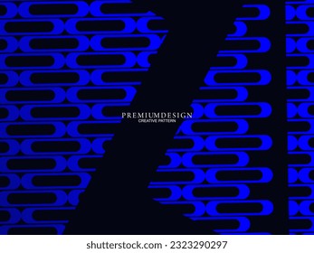 Diseño de fondo premium con patrón diagonal de banda azul oscuro. Plantilla horizontal vectorial para banner de negocios lux digital, invitación formal contemporánea, vale de lujo, prestigioso certificado de regalo