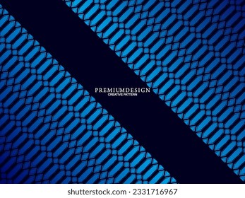 Premium background design with diagonal dark blue stripes pattern. Vector horizontal template for digital lux business banner, contemporary formal invitation, luxury voucher, prestigious gift certific