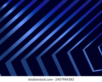 Diseño de fondo premium con rayas azul oscuro diagonal. Plantilla horizontal vectorial para banner digital lux business, invitación formal contemporánea, vale de lujo, certificado de regalo.
