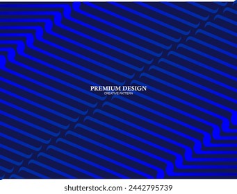 Premium background design with diagonal dark blue stripes pattern. Vector horizontal template for digital lux business banner, contemporary formal invitation, luxury voucher, prestigious gift certific