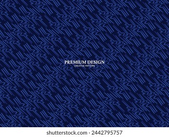 Diseño de fondo premium con patrón diagonal de rayas azul oscuro. Plantilla horizontal vectorial para banner de negocios lux digital, invitación formal contemporánea, vale de lujo, certific de regalo prestigioso