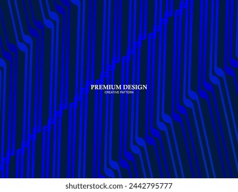 Premium background design with diagonal dark blue stripes pattern. Vector horizontal template for digital lux business banner, contemporary formal invitation, luxury voucher, prestigious gift certific