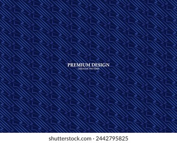Premium background design with diagonal dark blue stripes pattern. Vector horizontal template for digital lux business banner, contemporary formal invitation, luxury voucher, prestigious gift certific