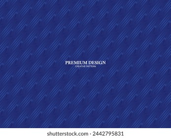 Diseño de fondo premium con patrón diagonal de rayas azul oscuro. Plantilla horizontal vectorial para banner de negocios lux digital, invitación formal contemporánea, vale de lujo, certific de regalo prestigioso