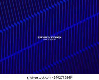 Premium background design with diagonal dark blue stripes pattern. Vector horizontal template for digital lux business banner, contemporary formal invitation, luxury voucher, prestigious gift certific