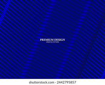 Diseño de fondo premium con patrón diagonal de rayas azul oscuro. Plantilla horizontal vectorial para banner de negocios lux digital, invitación formal contemporánea, vale de lujo, certific de regalo prestigioso