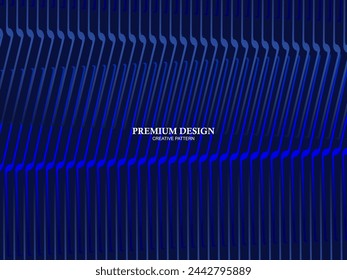 Premium background design with diagonal dark blue stripes pattern. Vector horizontal template for digital lux business banner, contemporary formal invitation, luxury voucher, prestigious gift certific