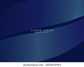 Premium background design with diagonal dark blue stripes pattern. Vector horizontal template for digital lux business banner, contemporary formal invitation, luxury voucher, prestigious gift certifi