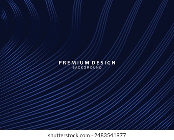 Diseño de fondo de Premium con patrón diagonal de rayas azul oscuro. Plantilla Horizontal de Vector para Anuncio de negocios de lujo digital, invitación formal contemporánea, vale de lujo, certificado de regalo, etc.