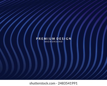 Premium background design with diagonal dark blue stripes pattern. Vector horizontal template for digital luxury business banner, contemporary formal invitation, luxury voucher, gift certificate, etc.