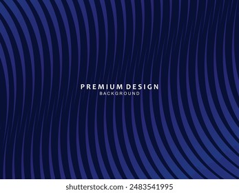Premium background design with diagonal dark blue stripes pattern. Vector horizontal template for digital luxury business banner, contemporary formal invitation, luxury voucher, gift certificate, etc.