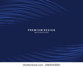 Diseño de fondo de Premium con patrón diagonal de rayas azul oscuro. Plantilla Horizontal de Vector para Anuncio de negocios de lujo digital, invitación formal contemporánea, vale de lujo, certificado de regalo, etc.