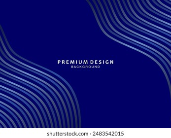 Diseño de fondo de Premium con patrón diagonal de rayas azul oscuro. Plantilla Horizontal de Vector para Anuncio de negocios de lujo digital, invitación formal contemporánea, vale de lujo, certificado de regalo, etc.