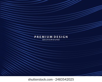 Diseño de fondo de Premium con patrón diagonal de rayas azul oscuro. Plantilla Horizontal de Vector para Anuncio de negocios de lujo digital, invitación formal contemporánea, vale de lujo, certificado de regalo, etc.