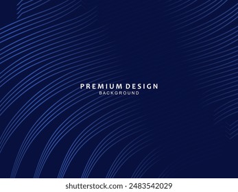 Diseño de fondo de Premium con patrón diagonal de rayas azul oscuro. Plantilla Horizontal de Vector para Anuncio de negocios de lujo digital, invitación formal contemporánea, vale de lujo, certificado de regalo, etc.