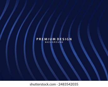 Premium background design with diagonal dark blue stripes pattern. Vector horizontal template for digital luxury business banner, contemporary formal invitation, luxury voucher, gift certificate, etc.