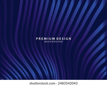 Premium Hintergrund Design mit diagonalen dunkelblauen Streifen Muster. Vektorgrafik Horizontale Vorlage für Digital Luxury Business Banner, zeitgenössische formelle Einladung, Luxusgutschein, Geschenkgutschein, etc.