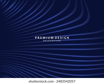 Diseño de fondo de Premium con patrón diagonal de rayas azul oscuro. Plantilla Horizontal de Vector para Anuncio de negocios de lujo digital, invitación formal contemporánea, vale de lujo, certificado de regalo, etc.