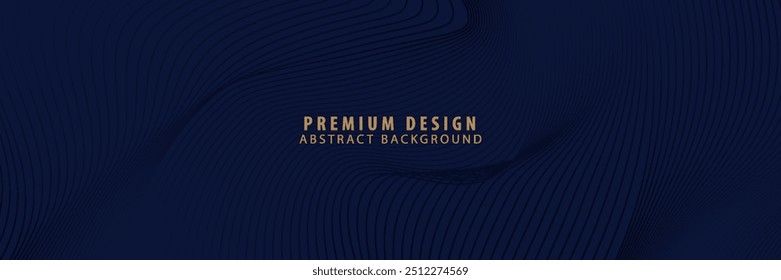 Design de fundo premium com padrão de linha azul escuro diagonal. Modelo de vetor para banner de luxo digital, convite, voucher, certificado. vetor