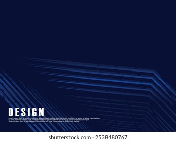 Design de fundo premium com padrão de listras azul escuro diagonal. Modelo horizontal vetorial para banner de negócios de luxo digital, convite formal contemporâneo, voucher de luxo, presente de prestígio.