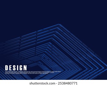 Premium background design with diagonal dark blue stripes pattern. Vector horizontal template for digital luxury business banner, contemporary formal invitation, luxury voucher, prestigious gift.