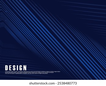 Design de fundo premium com padrão de listras azul escuro diagonal. Modelo horizontal vetorial para banner de negócios de luxo digital, convite formal contemporâneo, voucher de luxo, presente de prestígio.