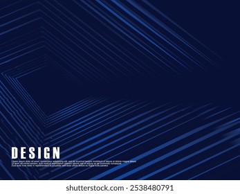 Diseño de fondo de Premium con patrón de rayas azul oscuro diagonal. Plantilla Horizontal de Vector para Anuncio de negocios de lujo digital, invitación formal contemporánea, cupón de lujo, regalo prestigioso.