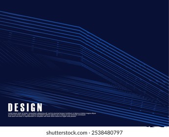 Diseño de fondo de Premium con patrón de rayas azul oscuro diagonal. Plantilla Horizontal de Vector para Anuncio de negocios de lujo digital, invitación formal contemporánea, cupón de lujo, regalo prestigioso.