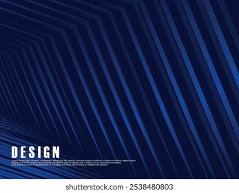 Diseño de fondo de Premium con patrón de rayas azul oscuro diagonal. Plantilla Horizontal de Vector para Anuncio de negocios de lujo digital, invitación formal contemporánea, cupón de lujo, regalo prestigioso.