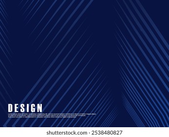 Diseño de fondo de Premium con patrón de rayas azul oscuro diagonal. Plantilla Horizontal de Vector para Anuncio de negocios de lujo digital, invitación formal contemporánea, cupón de lujo, regalo prestigioso.