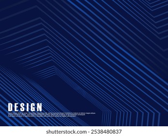 Diseño de fondo de Premium con patrón de rayas azul oscuro diagonal. Plantilla Horizontal de Vector para Anuncio de negocios de lujo digital, invitación formal contemporánea, cupón de lujo, regalo prestigioso.