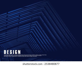 Premium-Hintergrund-Design mit diagonalen dunkelblauen Streifen Muster. Vektor horizontale Vorlage für digitale Luxus-Business-Banner, zeitgenössische formelle Einladung, Luxus-Gutschein, prestigeträchtiges Geschenk.