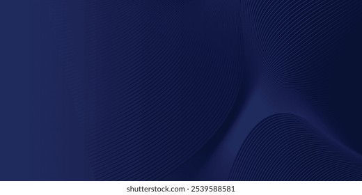 Premium-Hintergrunddesign mit diagonalem dunkelblauem Linienmuster. Horizontale Vektorvorlage für digitale