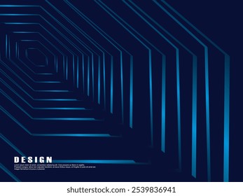 Premium background design with diagonal dark blue stripes pattern. Vector horizontal template for digital luxury business banner, contemporary formal invitation, luxury voucher, gift certificate, etc.