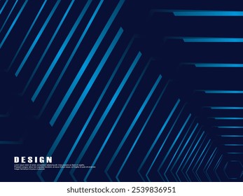 Design de fundo premium com padrão de listras azul escuro diagonal. Modelo horizontal vetorial para banner de negócios de luxo digital, convite formal contemporâneo, voucher de luxo, certificado de presente, etc.