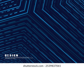 Diseño de fondo de Premium con patrón de rayas azul oscuro diagonal. Plantilla Horizontal de Vector para Anuncio de negocios de lujo digital, invitación formal contemporánea, cupón de lujo, certificado de regalo, etc.