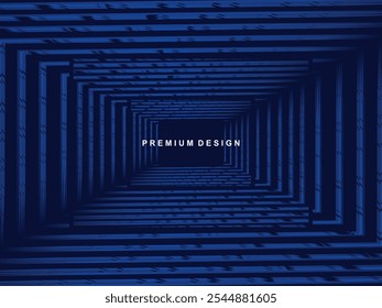Design de fundo premium com padrão de listras azul escuro diagonal. Modelo horizontal vetorial para banner de negócios digital lux, convite formal contemporâneo, voucher de luxo, certificado de presente de prestígio