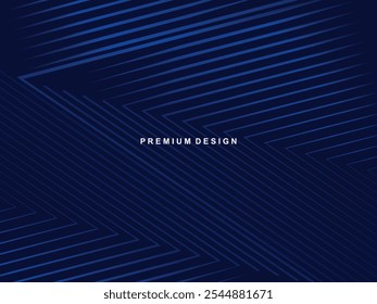 Diseño de fondo de Premium con patrón de rayas azul oscuro diagonal. Plantilla Horizontal de Vector para el Anuncio de negocios digital LUX, invitación formal contemporánea, cupón de lujo, certificado de regalo prestigioso