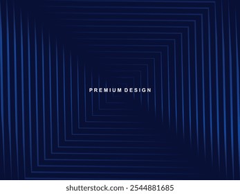 Design de fundo premium com padrão de listras azul escuro diagonal. Modelo horizontal vetorial para banner de negócios digital lux, convite formal contemporâneo, voucher de luxo, certificado de presente de prestígio