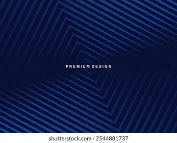 Premium background design with diagonal dark blue stripes pattern. Vector horizontal template for digital lux business banner, contemporary formal invitation, luxury voucher, prestigious gift certific