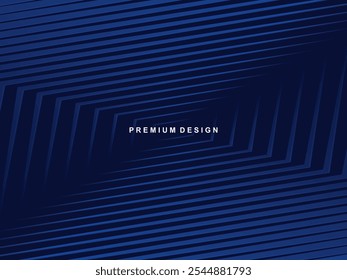 Premium background design with diagonal dark blue stripes pattern. Vector horizontal template for digital lux business banner, contemporary formal invitation, luxury voucher, prestigious gift certific