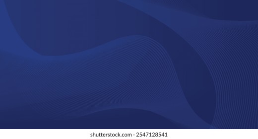 Premium-Hintergrunddesign mit diagonalem dunkelblauem Linienmuster. Vektor horizontale Vorlage für digitale Lux Business-Banner, zeitgenössische formelle Einladung,