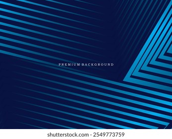 Premium-Hintergrund-Design mit diagonalen dunkelblauen Streifen Muster. Vektor horizontale Vorlage für Digital Lux Business Banner, zeitgenössische formelle Einladung, Luxus-Gutschein, prestigeträchtige Geschenk-Zertifikat