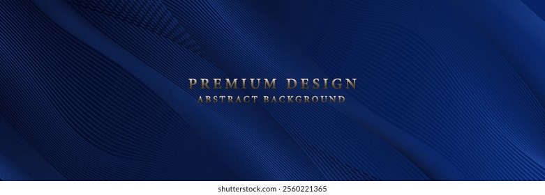 Premium background design with diagonal dark blue line pattern. Vector template for digital luxury banner, invitation, voucher, certificate. Eps10