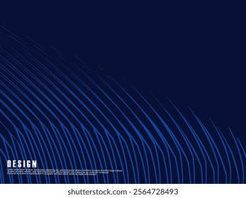 Premium background design with diagonal dark blue stripes pattern. Vector horizontal template for digital lux business banner, contemporary formal invitation, luxury voucher, prestigious gift certific