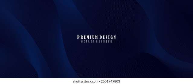 Premium background design with diagonal dark blue line pattern. Vector template for digital luxury banner, invitation, voucher, certificate. modern trendy design