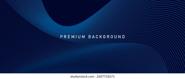 Premium background design with diagonal dark blue line pattern. Vector horizontal template for digital lux business banner, contemporary formal invitation, luxury voucher, prestigious gift certificate