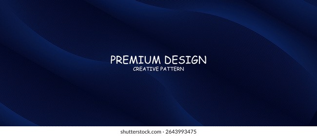 Premium background design with diagonal dark blue line pattern. Vector horizontal template for digital lux business banner,