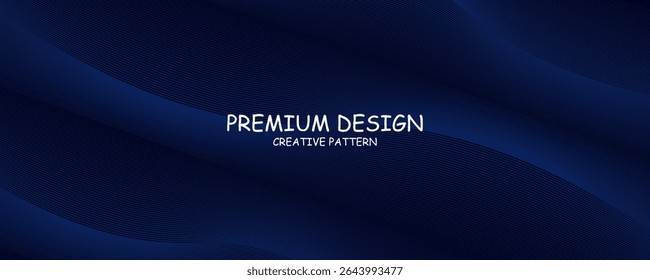 Premium background design with diagonal dark blue line pattern. Vector horizontal template for digital lux business banner,
